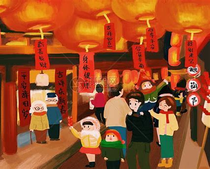 穿新衣拜年的小朋友